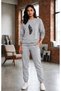 Zero Collar Sweat Suit 2-Piece Combination Winter Sharp Feather Printed Women's / Girls' Model