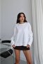 Ecru Spanish Sleeve Basic Sweatshirt - 2