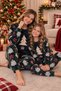 Mother Daughter Matching Christmas Pattern Long Sleeve Winter Fleece Pajamas Set - 3