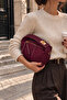 Women's Archel Suede Handbag Claret Red - 6