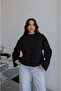 Black Spanish Sleeve Basic Sweatshirt - 2