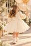 Pearl Rose Girls' Long Sleeve Special Occasion Dress with Bow on the Back and Pearl Detail - 4