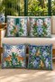 Botanical Tigers Patterned 4-Piece Throw Pillow Cover Set