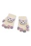 Girl's Cute Figured Knitted Gloves |   3-8 Years Old Warm Winter Gloves with 3D Miniature Characters on Fingertips - 4