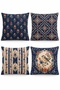 Bird and Flower Patterned 4-Piece Throw Pillow Cover Set - 3