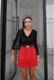 Black Lightly Transparent V-Neck Blouse - 3