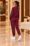 Mesh Touch on Sleeves and Legs - Women's Viscose Sweatshirt Pants Set with Pockets and Elastic Waist - 3