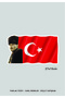 Ataturk Silhouette and Turkish Flag Sticker (27X15Cm) Shiny White Sticker