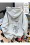 Gray Balance Brain Sweatshirt - Printed Oversize Hooded Sweatshirt - 2
