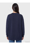 Two Mt Shop Quality Navy Blue Diver Fabric Plain Loose & Baggy Women's Sweatshirt Tunic - 4