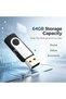 ذاكرة فلاش USB دوارة بسعة 64 جيجابايت مع سلسلة مفاتيح، ذاكرة USB 2.0 محمولة لتخزين البيانات - 2