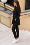 Women's Turtleneck Long Sleeve Button Detail Soft Textured Blouse Pants Two Piece Set - 5