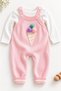Baby Girl Knitted Ice Cream Detailed Salopet Jumpsuit Long Sleeve Set of 2 3 6 9 12 Months - 6