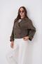 Women's Khaki Double-Breasted Collar Short Trench Coat Pc778 - 4