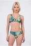 Women's U Detailed Patterned Gathering Bikini Set