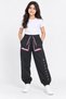 19010-26 Girl's Text Printed White Stripe Detailed Elastic Jogger Sweatpants 9–12 Years Old - 2