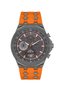 Sporty and Powerful Men's Wristwatch |   45mm Stainless Steel Case, Orange Silicone Strap - 7