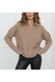 Women's Soft Textured Pocketed Shirt Collar Knitwear Sweater