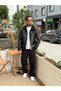 Marrakech Leather Belt Detailed Fur Lined Jacket Black - 2