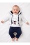 Baby Boy Hooded Cardigan Triple Tracksuit Set - 2