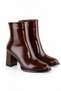 Odessa Series Women's Brown Ankle Thick Heeled Zippered Stylish Daily Boots - 4