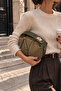 Women's Archel Suede Handbag Khaki Green - 6