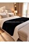 Ultra Soft Fluffy Black Plush Bed End Runner