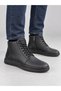 Black Daily Boots with Fur Inside, Cold and Water Resistant, Non-Slip Rubber Sole, Zippered