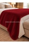 Ultra Soft Furry Burgundy Plush Bed End Runner - 3