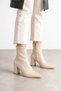 Women's Beige Stretch High Heel Pointed Toe Heeled Boots 9(cm) - 6