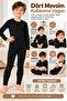 Children's Thermal Underwear Set Black Bottom Top Long Sleeve Winter Unisex 3-14 Years - 7