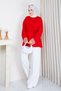Lace-Up Oversize Tunic – Comfortable Fit Hijab Tunic with Striped Cuff Detail – Casual Tunic