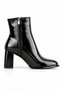 Odessa Series Women's Black Ankle Thick Heeled Zippered Stylish Daily Boots - 5