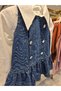 Girl's Premium Quality Jean Gilet Dress and White Shirt 2-Piece Set - 3