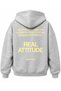 M1S20005 Logo Printed Zippered Hooded Women's Sweatshirt Gray - 3