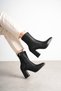 Women's Black Stretch High Heel Pointed Toe Stylish Heeled Boots 9(cm) - 7