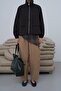 Women's Stand Collar Double Zipper Lined Jacket - 5
