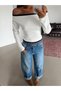 Ribana Detailed Boat Neck Blouse - White - 2