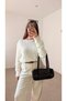 Boat Neck Braided Hair Braided Soft Knitwear Sweater - Ecru - 3
