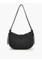 Solid Shoulder Bag with Zip Closure - 4