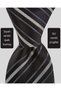 Classic Black Silk Tie with Gray Stripes – 8 cm Wide - 2