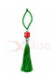 Car Rear View Mirror Ornament Turkish Flag Sticker Ornament with Tassels Green - 2