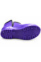 Purple Zippered Woolen Women's Rain Boots – Winter Short Garden Boots - 6