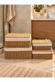 4-Piece Covered Wicker Fabric-Lined Rattan Organizer Basket Trn603 - 3