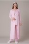Women's Powder Lace New Season Winter Maternity Pajama Set with Dressing Gown for Easy Breastfeeding - 4