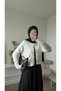 Crew Neck Gold Buttoned Knitwear Cardigan - Ecru - 2