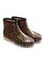 Leopard Patterned Zippered Wool Women's Rain Boots – Winter Short Garden Boots - 2
