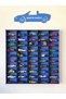 Blue 50-Piece Wooden Toy Car Rack / Mini Car Display Stand Wall Shelf