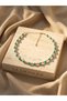 Women's Gold Pipe Detailed Turquoise Beaded Necklace