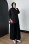 Women's Imported Lyocell Jersey Fabric Crew Neck Striped Tunic 383 Black - Premium - 3